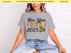 happy new year Crew 2025 Shirts, 2025 New Year's Crew Shirt, New Year's Eve Shirts, Family Matching Shirts, Couple Shirts, Party Shirts 👕 THE SHIRTS that I offer, are: 👕 ✅ 100% combed ring-spun cotton ✅ Soft hand feel ✅ Fashion fit ✅ Narrow crew neck with 1x1 rib ✅ STANDARD 100 by OEKO-TEX® 📐 MEASURING YOUR SHIRT and how to determine what size you need: 📐 1️ Take a 👕 shirt 👕 of yours, spread it well on flat surface and measure: The width - approximately 1 inches below the armhole point acr New Years Eve Shirt, Crew Shirt, Soft Hands, Couple Shirts, Nouvel An, Fashion Fits, Matching Shirts, Party Shirts, New Years Eve