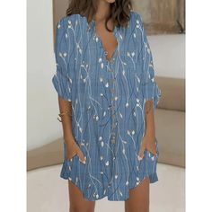 Season:Summer,Fall,Autumn,Spring; Fabric:Polyester; Sleeve Length:Long Sleeve; Look After Me:Machine wash; Gender:Women's; Style:Casual Daily,Street Style,Modern,Fashion,Casual; Elasticity:Micro-elastic; Occasion:Vacation,Daily,Outdoor,Weekend; Fit Type:Loose Fit; Dresses Type:Shirt Dress,Casual Dress; Pattern:Floral,Color Block,Geometric; Design:Buttons,Pocket,Print,Button Up; Neckline:Shirt Collar; Front page:FF; Listing Date:07/20/2023; Production mode:External procurement; 2024 Trends:2023; Blue Shirt Dress For Beach, Summer Dress With Long Roll-up Sleeves, Summer Dresses With Long Roll-up Sleeves, Casual Printed Shirt Dress For Beach, Casual Printed Shirt Dress, Light Blue Shirt Dress For Spring Beach, Light Blue Shirt Dress For Beach In Spring, Light Blue Shirt Dress For Spring Beach Outing, Casual Summer Shirt Dress With Roll-up Sleeves