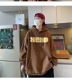 Streetwear Vintage Letter Print Pullovers Hoodies Men Y2K New Harajuku – gotmes-shop Loose Clothing, Hoodie Streetwear, Casual Sportswear, Vintage Lettering, Loose Outfit, Men Model, Cotton Pullover, Hoodies For Men, Print Pullover