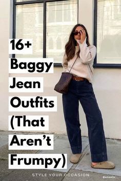 Baggy Jeans Outfit Fall, Wide Leg Black Jeans Outfit, Casual Jean Outfits, Outfits With Wide Leg Jeans, Black Baggy Jeans Outfit, Wide Jeans Outfit, Jean Outfit Ideas, Baggy Jeans Outfits, How To Style Baggy Jeans