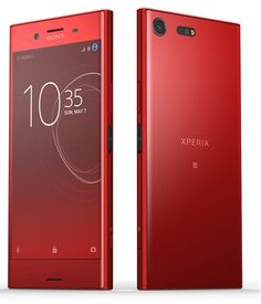 the sony xperia smartphone is shown in red