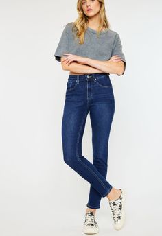 Kancan Eva HR Cigarette Fit Jean | JQ Clothing Co. Fitted Tapered Leg Cropped Jeans, Fitted Cropped Tapered Leg Jeans, Fitted Cropped Tapered Leg Jeans For Everyday, Everyday Cropped Tapered Jeans, Classic Everyday Mom Fit Bottoms, Classic Mom Fit Bottoms For Everyday, High Waist Jeans For Everyday Fall Wear, Fall High Waist Jeans For Everyday, Fitted High Rise Cropped Jeans For Everyday