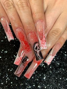 Elvira Nail Art, Coffin Halloween Nails, Coffin Halloween, Halloween Acrylic, Cute Halloween Nails, October Nails