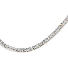 Radiance by Absolute™ 17" 26.25ctw Round sStone Tennis Necklace Round simulated diamonds gleam from prong settings and make this classic line necklace an "every time" style that shines on its own and layered with other necklaces.       Approx. 17"L x 1/8"W     Stamped .925 sterling silver; gold plating or platinum plating; polished finish      Box clasp with safety catch    Stone Information       All sizes and weights, including diamond equivalent weights (DE), are approximate     Total Carat W Classic Solitaire Necklace With Sparkling Stones, Classic Diamond White Tennis Necklace, Classic White Gold Solitaire Necklace With Sparkling Stones, Classic Tennis Necklace With Sparkling Stones, Box Clasp, Signature Jewelry, Tennis Necklace, Gold Plating, Prong Setting