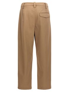 60% Wool, 40% Cotton Casual Wool Dress Pants With Welt Pockets, Wool Wide Leg Pants For Work, Tailored Wool Casual Pants, Casual Wool Dress Pants With Tapered Leg, Relaxed Fit Wool Pants With Tapered Leg, Relaxed Fit Wool Bottoms For Workwear, Wool Straight Leg Pants With Belt Loops, Casual Wool Pants With Straight Hem, Tapered Leg Wool Bottoms For Work