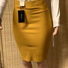 Vibrant Mustard Colop Shinestar Collection Mini Elastic Skirt . No Zipper Or Button Enclosure. Elastic Skirt, Dress Es, Womens Skirt, Mini Skirts, Zipper, Women Shopping, Color