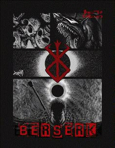 the cover art for berserk's album, featuring an image of a demon and