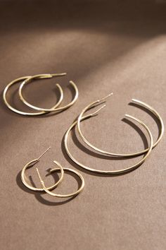 Talk about having options! Never have to think about what earrings to wear with this set of three different sized gold hoops! Small, Medium, and Large hoops for any occasion or to wear casually everyday! What Earrings To Wear, Wedding Branding, Camera Icon, Accessories Jewelry Earrings, Gold Dipped, Altar'd State, Gold Hoops, Fall Vibes, Talk About