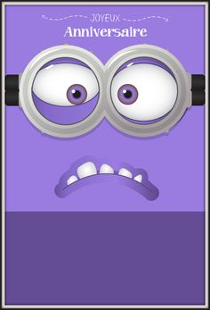 a purple poster with two eyes and an angry expression