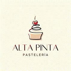 a cupcake with a heart on top and the words ata pinta pasteleria