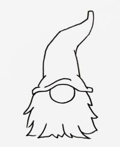 a drawing of an elf's head with a long beard and glasses on it