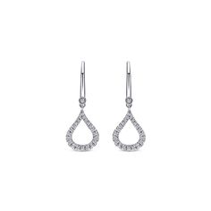 Leverback drop earrings crafted from gold with luxurious diamonds are stylish and secure. Sterling Silver Diamond Earrings, Rose Gold Drop Earrings, Teardrop Diamond, Droplet Earrings, White Diamond Earrings, Classy Earrings, Silver Diamond Earrings, Diamond Collection, Luxury Earrings