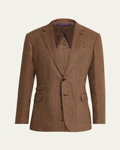 "Find RALPH LAUREN Kent Hand-tailored Plaid Suit Jacket on Editorialist. Ralph Lauren Purple Label \"Kent\" suit jacket in tonal plaid twill Size 40R has a 30.25\" front body length, a 29.75\" back body length, an 18.5\" shoulder, and a 17.75\" sleeve inseam. Notch lapels; buttonhole at the left lapel Twobutton silhouette Lighter construction with finer canvassing and a roped shoulder. Unfinished cuffs ready for customtailoring Left chest welt pocket Ticket pocket Two front waist flapped pockets Classic Ralph Lauren Tweed Jacket For Business, Classic Ralph Lauren Wool Tweed Jacket, Ralph Lauren Long Sleeve Tweed Jacket For Formal Occasions, Ralph Lauren Long Sleeve Tweed Jacket For Formal Events, Ralph Lauren Formal Tweed Jacket For Fall, Ralph Lauren Wool Tweed Jacket For Work, Ralph Lauren Fitted Tweed Jacket For Formal Occasions, Fitted Ralph Lauren Tweed Jacket For Formal Occasions, Formal Fitted Ralph Lauren Tweed Jacket