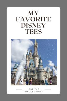 the front cover of my favorite disney tees for the whole family, featuring an image of cinderella's castle