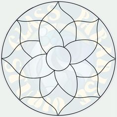 a circular stained glass window with the word's name on it and an image of a