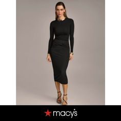 in stock Classic Spring Midi Dress For Night Out, Classic Midi Dress For Spring Night Out, Womens Pencil Skirts, Female Images, Donna Karan, Twist Front, Pull On Pants, Knit Jersey, Chic Outfits