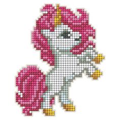 a cross stitch pattern of a pinkie pony