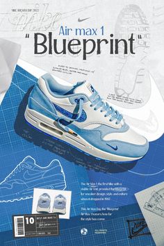 an advertisement for the nike air max 1 blueprint