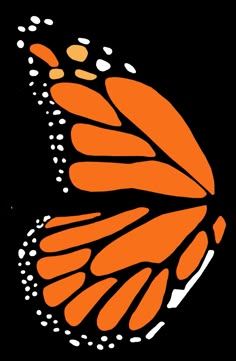 an orange butterfly with white dots on it's wings