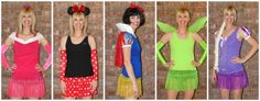 four women dressed up as disney characters