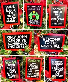 there are many signs on the christmas tree