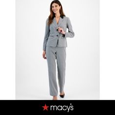 in stock Fitted Pantsuit With Buttons For Office, Fitted Workwear Pantsuit With Buttons, Elegant Business Casual Sets With Button Closure, Fitted Pantsuit With Buttons For Work, Fitted Pantsuit For Work With Buttons, Tailored Pantsuit With Button Closure For Office Wear, Fitted Pantsuit With Button Closure For Work, Elegant Office Wear Pantsuit With Button Closure, Fitted Spring Career Pantsuit