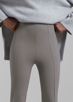 Color: Wet Weather Midweight stretch fabric Fitted Legging with Stirrup Elasticated Waistband Seam Details Unlined 60% Viscose, 35% Polyamide, 5% Elastane Wash at 30°C By REMAIN Birger Christensen. Imported Winter Stretch Elastane Activewear, High Stretch Elastane Leggings With Elastic Waistband, High Stretch Gray Elastane Pants, Gray High Stretch Elastane Pants, Gray Micro-elastic Elastane Leggings, Gray Elastic Elastane Leggings, Gray Leggings With Elastic Waistband, Fitted Full-length Pull-on Leggings, Winter Stretch Leggings