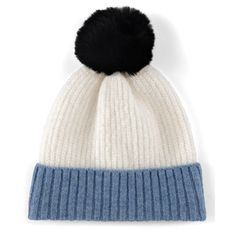 Add a pop of color to your cold weather accessories in Shiraleah's Jane Hat. This hat features a white and blue color block design, adding a playful update to this classic rib knit texture. Made from acrylic, nylon, polyester and spandex and including a navy color pompom detailing, the Jane Hat will ensure your warmth without compromising your style during the winter months. Pair it with other Shiraleah accessories to complete your winter look. White Winter Beanie One Size, Trendy White Warm Hats, White Warm Casual Bonnet, Trendy Warm White Hat, Casual White Bonnet One Size, Casual White One-size Bonnet, Casual Warm White Bonnet, White Acrylic Winter Hat, White Warm Beanie One Size