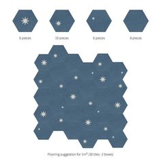 paper snowflakes are arranged in the shape of hexagons and stars