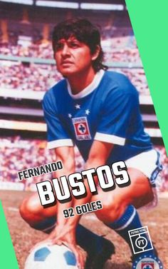 a soccer player kneeling down with a ball in his hand and the words busitos on it