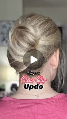 Lori Woods on Instagram: "𝗦𝗽𝗲𝗰𝗶𝗮𝗹 𝗼𝗰𝗰𝗮𝘀𝗶𝗼𝗻 𝒐𝒓 𝗲𝘃𝗲𝗿𝘆𝗱𝗮𝘆 𝘄𝗲𝗮𝗿? This easy claw clip updo can do both!  𖤹𖤹𖤹𖤹𖤹𖤹𖤹  If you give this style a try let me know. I was pleasantly surprised how easy it was to do!   💡 𝗙𝗼𝗹𝗹𝗼𝘄 @lori_woods_ 𝗳𝗼𝗿 𝗺𝗼𝗿𝗲 𝗲𝗮𝘀𝘆 𝗵𝗮𝗶𝗿𝘀𝘆𝗹𝗲𝘀!  #clawcliphairstyle #clawcliphack #updo #bunhairstyle #hairtutorial #easyhairstyle #clawclipupdo" Easy Updos For Medium Hair With Claw Clip, Claw Updo Hair, Hair Claw Updo, Hair Clip Updo Claw, Updo With Claw Clip, Bun With Claw Clip, Hair Clip Updo, Claw Clip Updo, Clip Updo