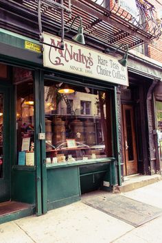 a store front with many items in the window