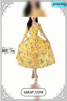 Women's Casual Dress Sheath Dress Swing Dress Floral Print V Neck Maxi Dress Active Fashion Outdoor Daily 3/4 Length Sleeve Regular Fit Black Yellow Red Spring Summer M L Xl Xxl 3xl Yellow Half Sleeve Spring Dress, Yellow Half Sleeve Dress For Spring, Fitted Half Sleeve Maxi Dress For Spring, Flowy Dresses With 3/4 Sleeve, Fitted Half Sleeve Maxi Dress For Beach, Red Half Sleeve Summer Dress, Fitted Maxi Dress With 3/4 Sleeves For Summer, Flowy Half Sleeve Midi Dress For Spring, Half Sleeve Midi Dress For Summer