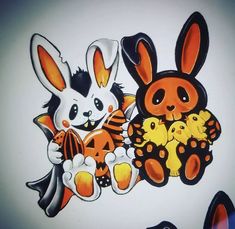 an image of some cartoon animals on the wall