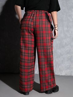 Step up your style game with our Tartan Print Cargo Pants. The camo pattern gives them an edgy vibe, while the high waist and regular fit provide a flattering silhouette. These wide-leg pants are designed for comfort and versatility. Crafted from polyester woven fabric, they offer durability and a unique texture. Details: Pattern Type: Camo Details: Button, Pocket, Zipper Waist Line: High Waist Fit Type: Regular Fit Type: Wide Leg Length: Long Fabric: Non-Stretch Material: Woven Fabric Compositi Flap Pocket, Step Up, Cargo Pants, Leg Pants, Woven Fabric, Wide Leg Pants, Tartan, Camo, High Waist