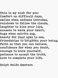 a poem written in black and white with the words, this is my wish for you