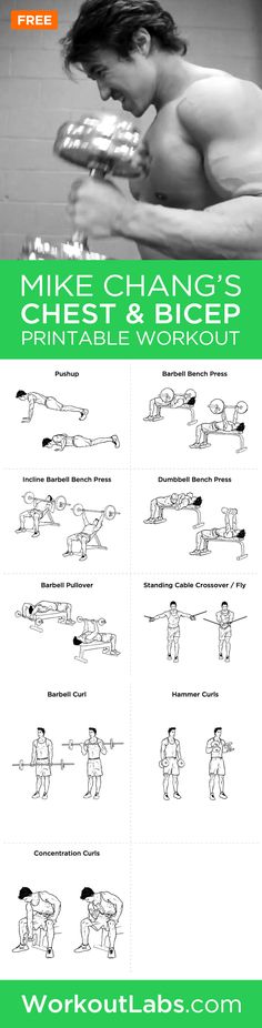 a poster with instructions on how to use the dumbbells for chest and lower back