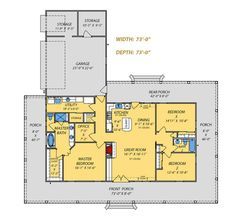 the floor plan for a home with two separate rooms and one living room in it