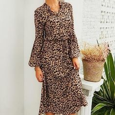 Questions? Leave A Comment Below! Plus Size Red Dress, Leopard Print Maxi Dress, Dress Leopard, Long Beach Dress, Long Sleeve Print Dress, Maxi Robes, Leopard Dress, Mini Shirt Dress, Mid Dresses