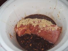 the meat is cooked and ready to be put in the crock pot for cooking