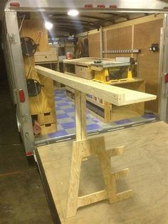 a workbench in the back of a truck