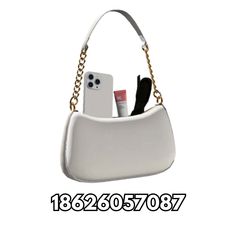 a white purse with an electronic device in it and the words, phone charger