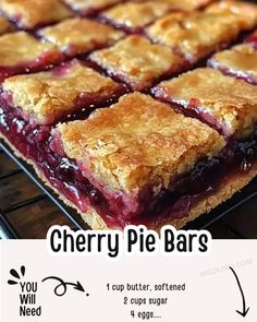 there is a recipe for cherry pie bars