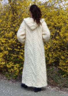 Hand Knit Mohair Cardigan,Handmade Cable Sweater by SISKAhandknit7 on Etsy Luxury Long Sweater Coat With Pockets, Cheap Cable Knit Sweater Coat, Luxury Long Knitted Sweater, Long Sweaters Cardigan With Hood, Luxury Cozy Sweater Coat With Ribbed Cuffs, Luxury Long Knit Cardigan, Luxury Long Sleeve Cable Knit Cardigan, Cheap Cable Knit Long Sleeve Cardigan, Luxury Long Knitted Sweater Coat