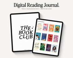 The Book Club Digital Reading Journal | Book Reviews | Reading Tracker for GoodNotes | Minimal Reading Journal undatedplannergoodnotes #yearlyplanner #workplannerorganization🍝. Write Book, Journal Goodnotes, Book Review Journal, Work Planner Organization, The Book Club, Daily Planner Pages, Digital Reading