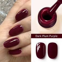 MAYCHAO Dark Plum Purple color Gel Nail Polish 12ml Glossy Semi Permanent Soak Off UV LED Frosted Plum Purple, Semi Permanent, Uv Led, Gel Nail, Gel Nail Polish, Purple Color, Plum, Gel Nails