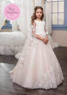 Niagara Girls First Communion Dresses, Cheap Flower Girl Dresses, Wedding Dresses For Kids, Pink Flower Girl Dresses, Elegant Ball Gowns, First Communion Dress, Lace Flower Girls, First Communion Dresses, Girls Pageant Dresses