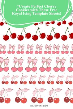 the printable cherry cookie sheet for royal icing