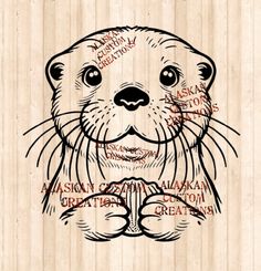 an otter with words written all over it