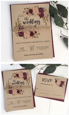 the wedding stationery is laid out on top of each other and ready to be printed